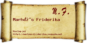 Marhás Friderika névjegykártya